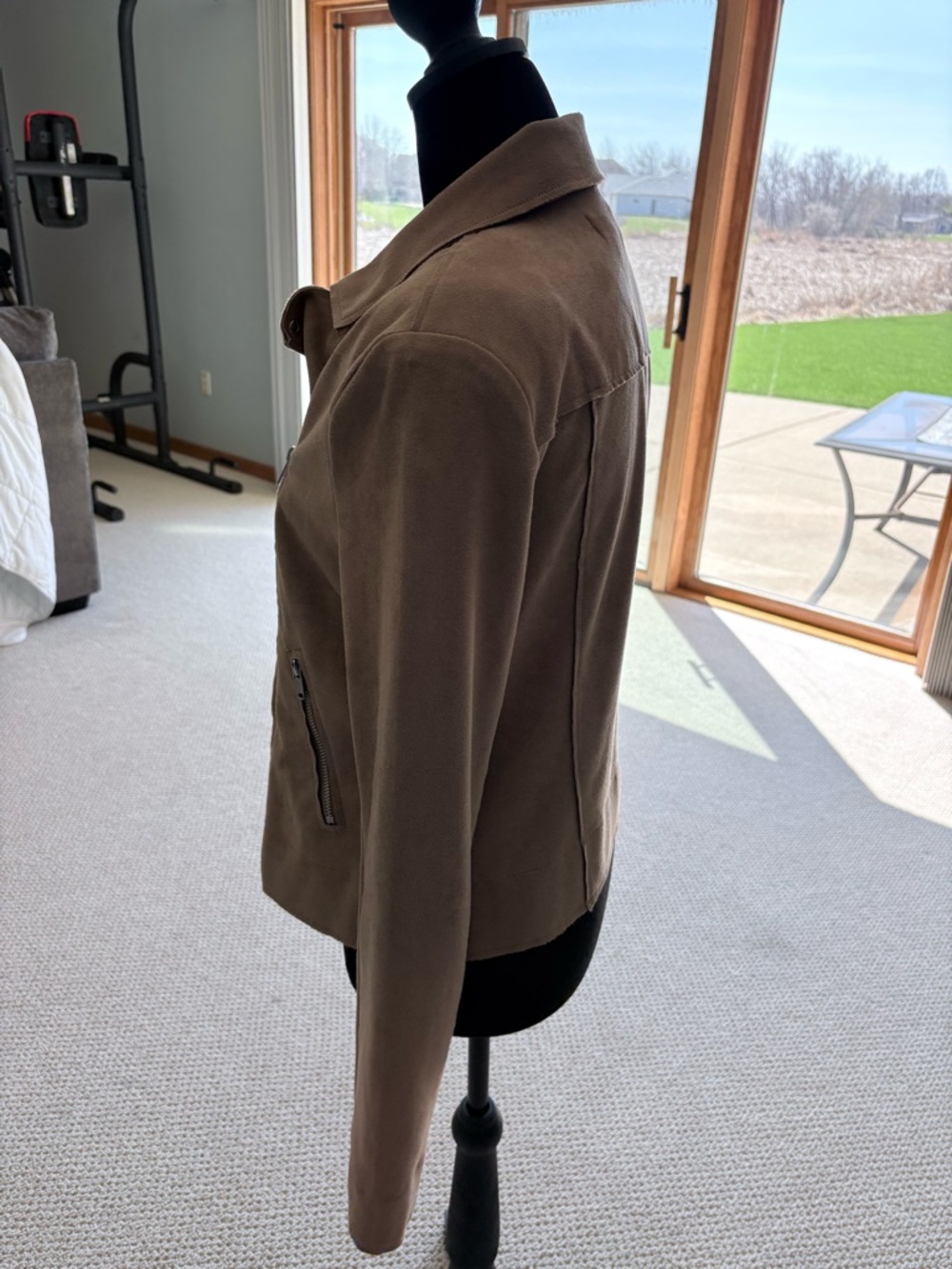 Evereve Taupe Asymmetrical Moto Jacket - Picture 3 of 8
